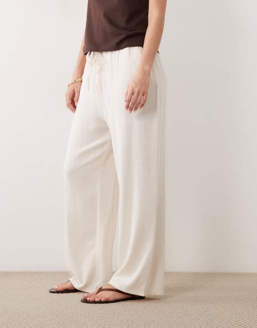 Miss Selfridge - Pantalon à enfiler aspect lin - Ivoire, 2 de 5