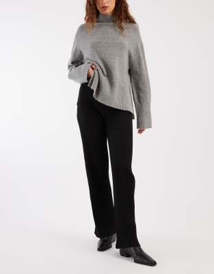 Pantalon ample en maille côtelée - Noir 34