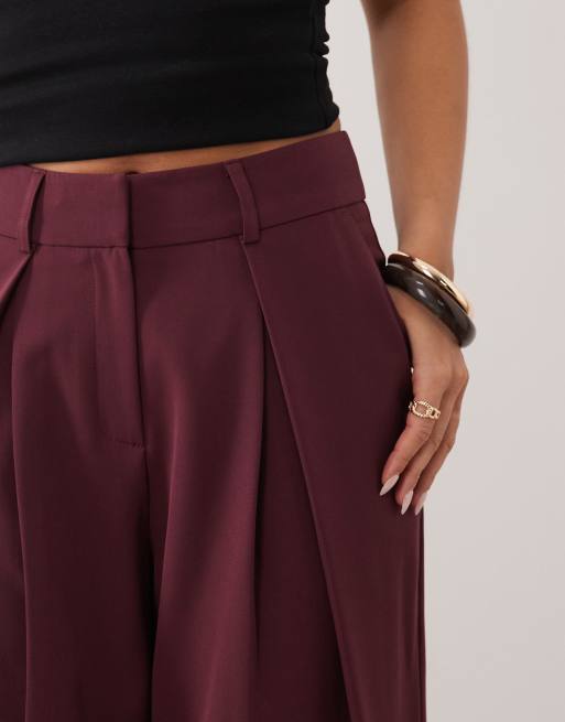 Miss Selfridge - Pantalon ample et habillé avec pinces sur le devant - Figue, 5 de 5