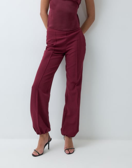 Miss Selfridge pantalon ballon ajusté à jambe slim avec plis piqués, ensemble coordonné, baie, 5 de 5