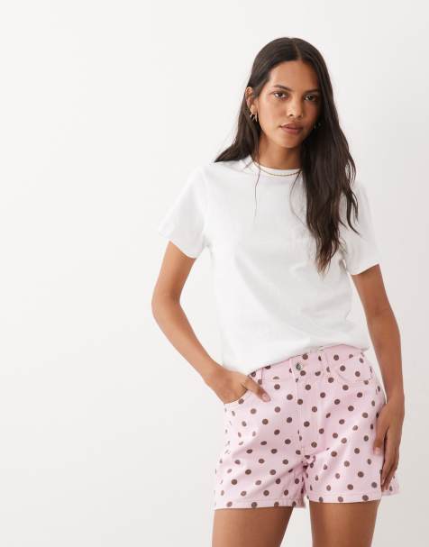 Miss Selfridge - pantalón corto vaquero rosa con lunares - view 1