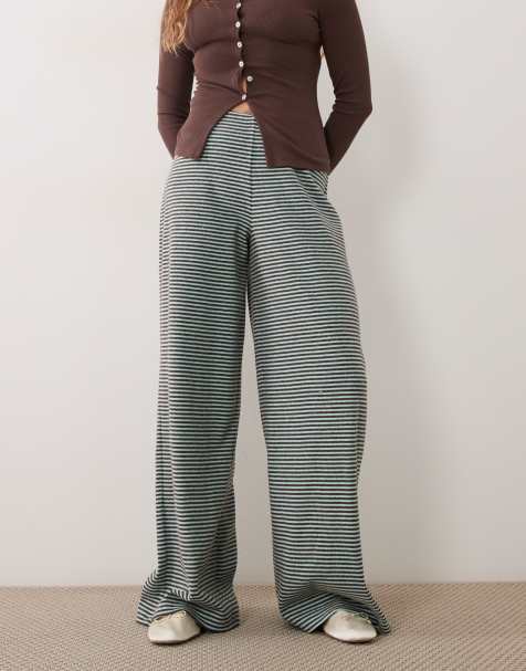 Miss Selfridge pantalón de pernera ancha a rayas - view 1