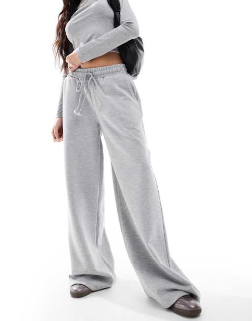 Miss Selfridge - Pantalon d'ensemble ample en tissu doux avec cordon de serrage - Gris chiné, 5 de 5