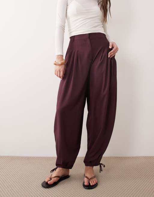Miss Selfridge - Pantalon habillé coupe ballon - Figue, 3 de 5