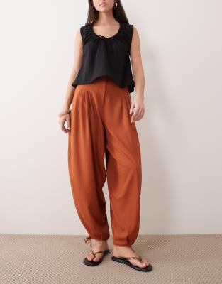 Pantalon habillé coupe ballon - Rouille-Pas de couleur 36