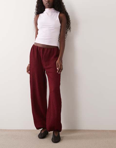 Miss Selfridge - pantalón wide leg balloon en color vino - view 1