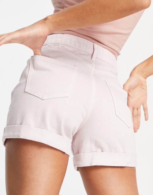 Miss Selfridge - Pantaloncini boyfriend a vita alta rosa, 4 di 4