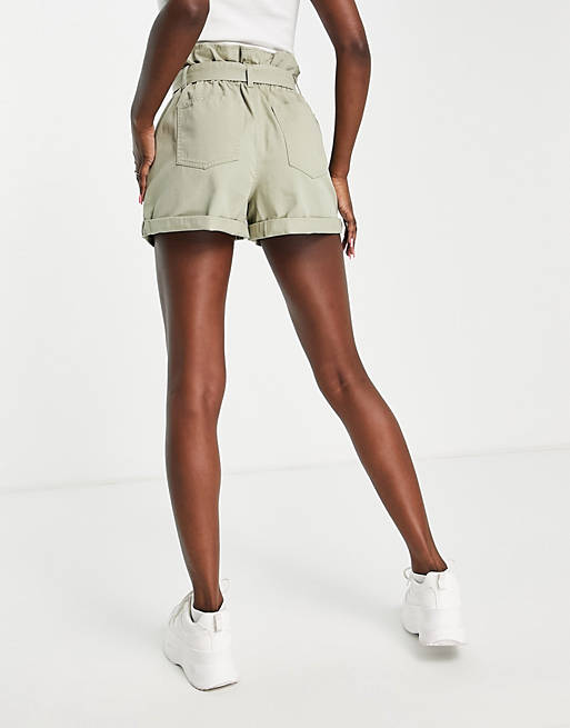 Donna Abbigliamento da Shorts da Shorts cargo multitasche Pantaloncini cargo salvia con tasche applicate e cinturaMiss Selfridge in Cotone di colore Verde 