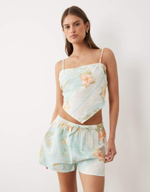 Miss Selfridge - Pantaloncini con stampa tropicale in coordinato, 2 di 5