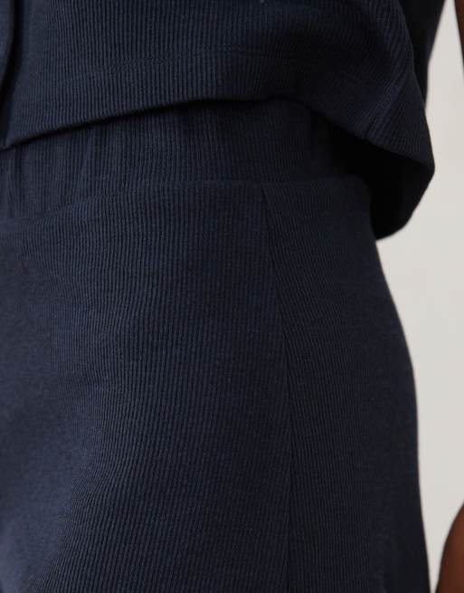 Miss Selfridge - Pantalones cortos azul marino de canalé suave (parte de un conjunto), 4 de 5
