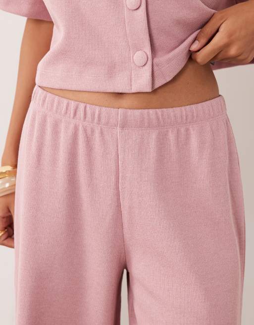 Miss Selfridge - Pantalones rosa malva de tejido suave, 5 de 5