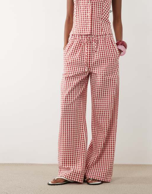 Miss Selfridge - Pantaloni a fondo ampio a quadretti in coordinato, 2 di 5