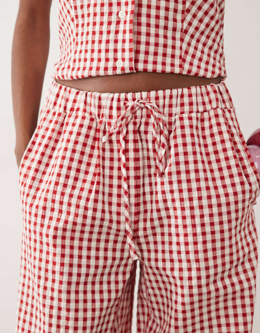 Miss Selfridge - Pantaloni a fondo ampio a quadretti in coordinato, 5 di 5