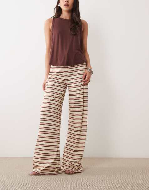 Miss Selfridge - Pantaloni a fondo ampio a righe con coulisse in vita - view 1
