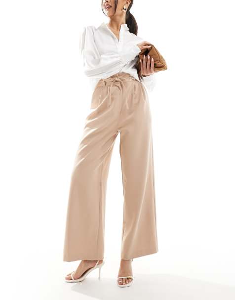 Miss Selfridge - Pantaloni a fondo ampio color cuoio con laccetto - view 1