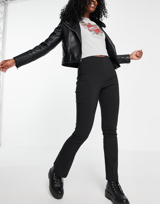 Miss Selfridge - Pantaloni a fondo ampio in bengalina nera, 4 di 4