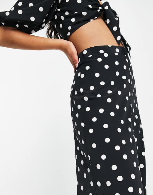 Miss Selfridge - Pantaloni a fondo ampio in monocromatico a pois, 3 di 4
