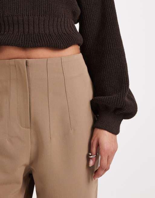 Miss Selfridge - Pantaloni basic a sigaretta color cammello, 2 di 5