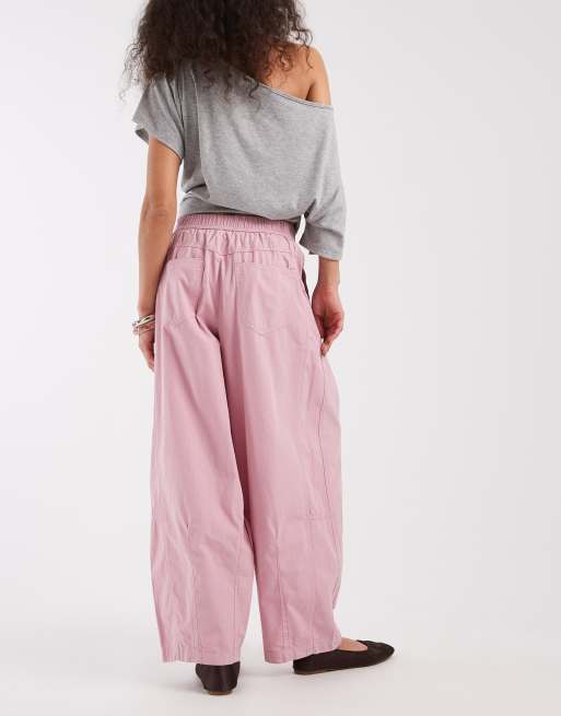 Miss Selfridge - Pantaloni casual con gamba cilindrica rosa, 3 di 5