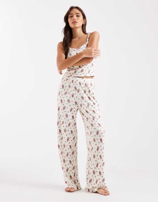 Miss Selfridge - Pantaloni del pigiama mix and match con stampa di orsetti