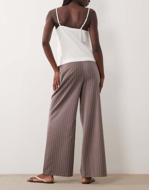 Miss Selfridge - Pantaloni gessati color cioccolato, 5 di 5