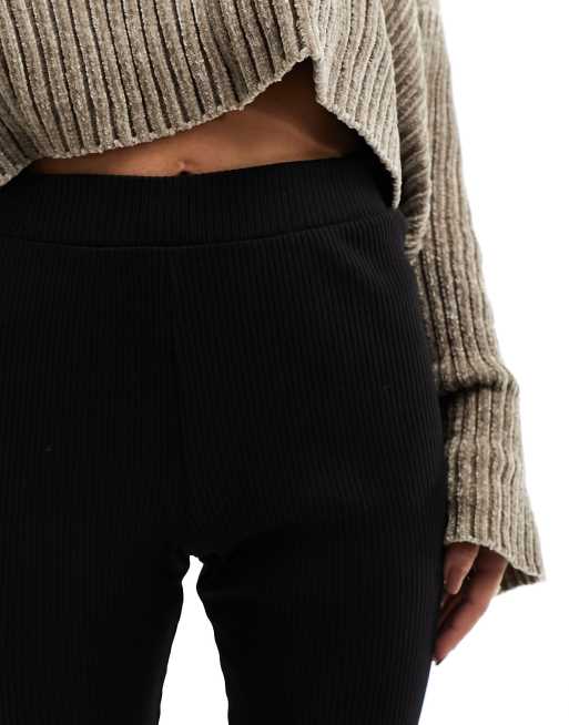 Miss Selfridge - Pantaloni neri a coste a zampa in coordinato, 5 di 5