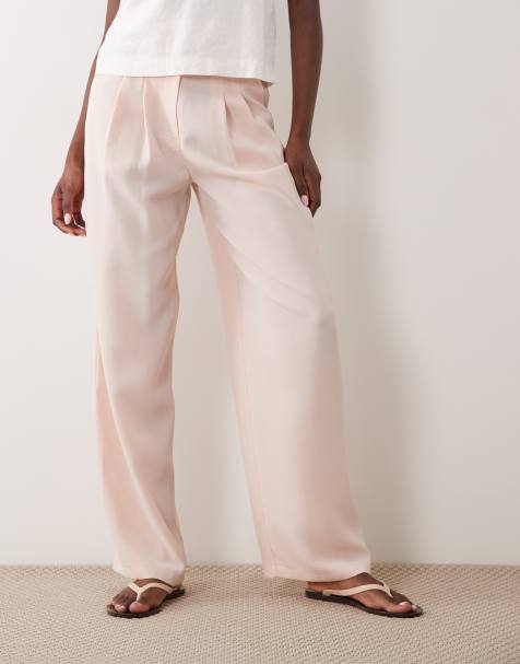 Miss Selfridge - Pantaloni rosa pallido sartoriali a fondo ampio - view 1
