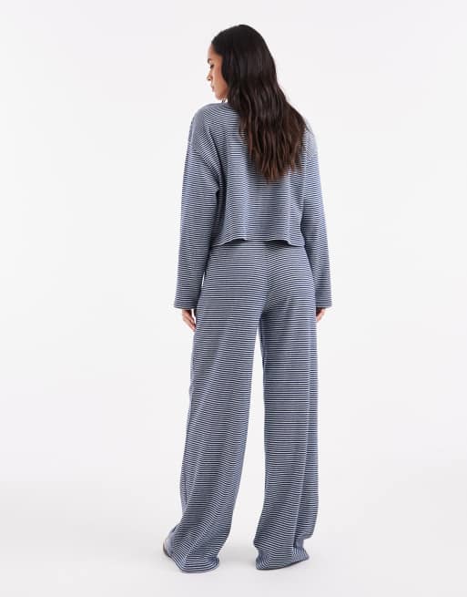 Miss Selfridge pants in navy stripes - part of a set