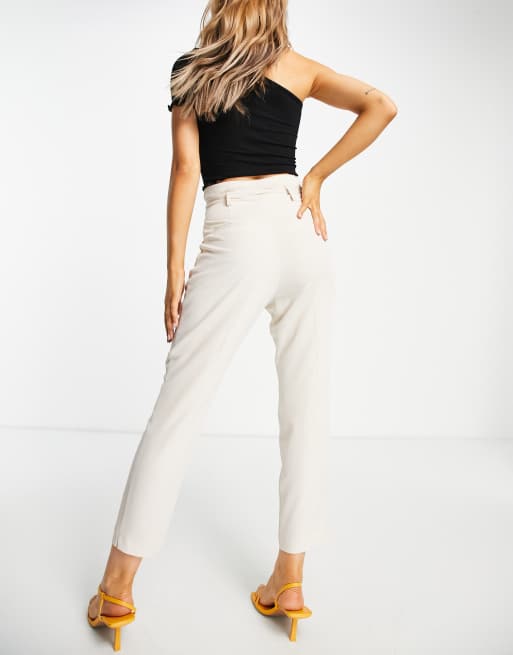 Miss Selfridge paperbag trouser in stone, 4 of 4