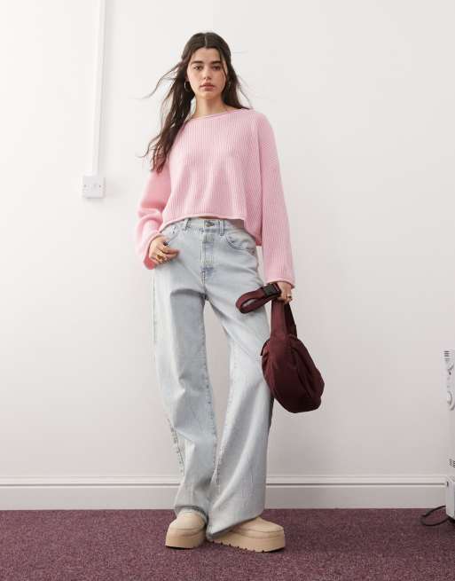 Miss Selfridge – Pastellrosa, slouchy tröja, 2 av 4