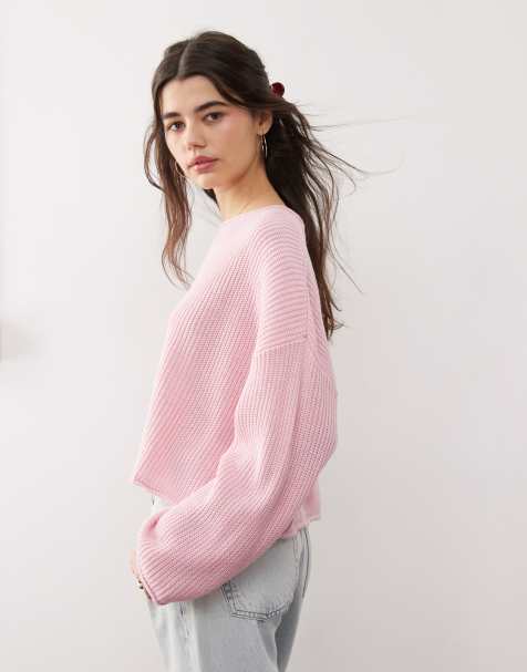 Miss Selfridge slouchy jumper in pastel pink