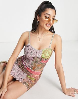 Miss Selfridge patchwork paisley cami top co ord