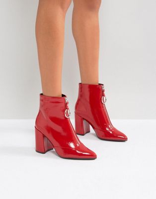 asos red ankle boots