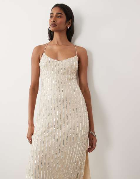 White Sequin Dresses | Sparkly & Glittery White Dresses