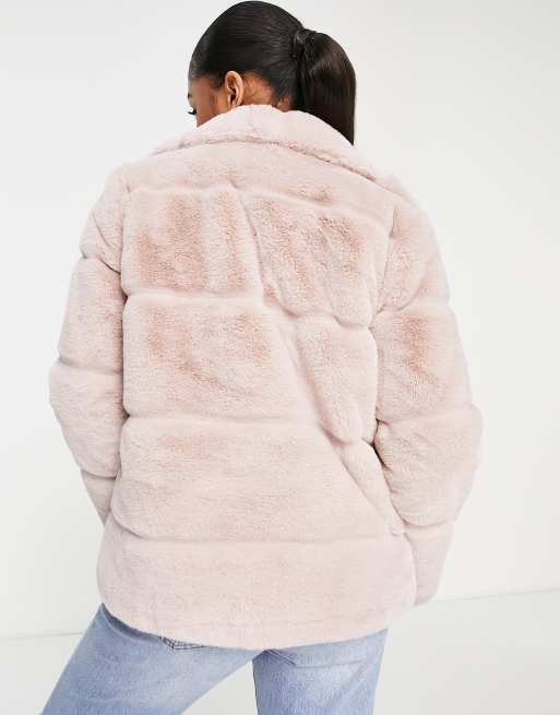 New look best sale pink fur coat