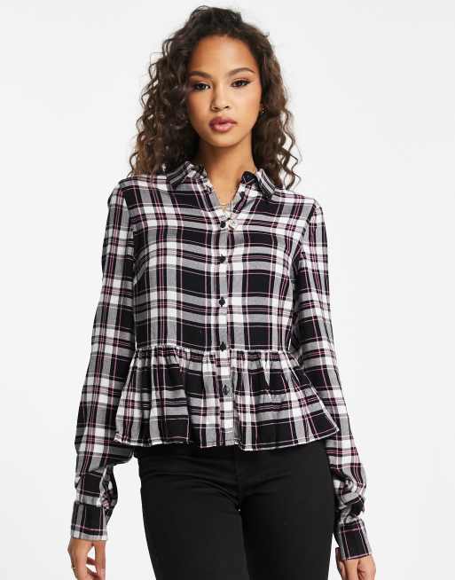 brown check vintage shirt - Buy Women's T - FhyzicsShops