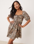 Miss Selfridge Petite animal mini dress-Multi