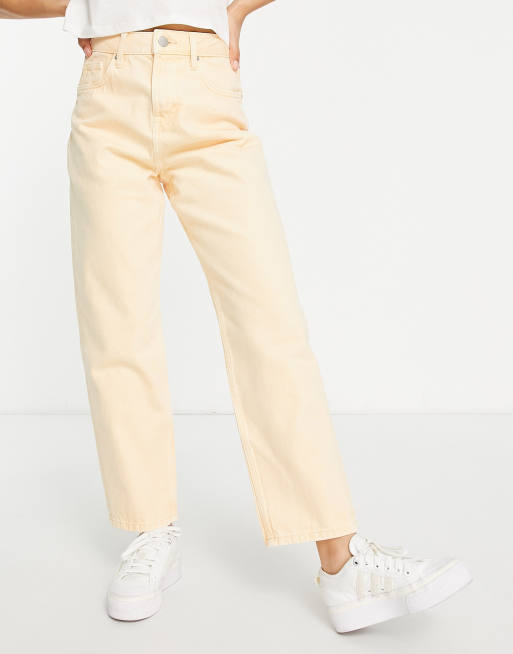 Miss Selfridge Petite – Aprikosfärgade dad jeans med hög midja och avslappnad passform, 2 av 4