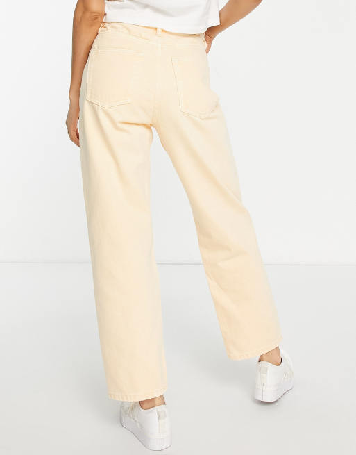Miss Selfridge Petite – Aprikosfärgade dad jeans med hög midja och avslappnad passform, 3 av 4