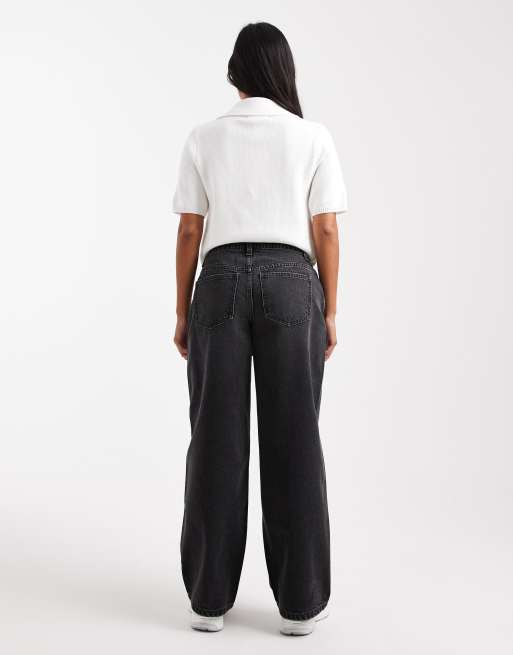 Miss Selfridge Petite baggy jean in black wash, 3 of 5