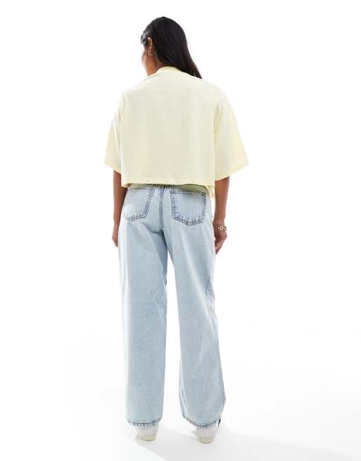Miss Selfridge Petite baggy jean in light bleach wash, 2 of 5