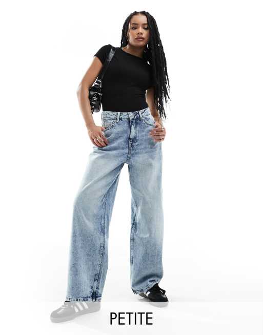 Miss Selfridge Petite - Baggy jeans in acid wash