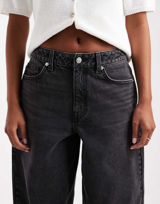 Miss Selfridge Petite baggy jeans in black wash, 5 of 5