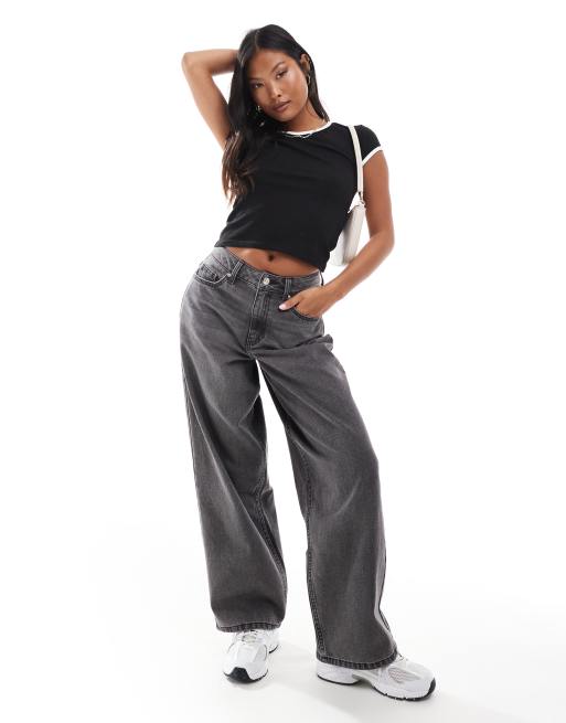 Miss Selfridge Petite – Baggy-Jeans in grauer Waschung, 2 von 5
