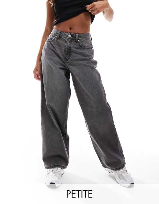 Miss Selfridge Petite - Baggy jeans in grijs met wassing