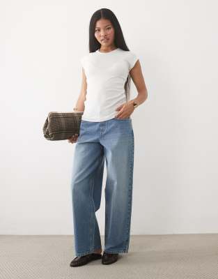 Miss Selfridge Petite Baggy Jeans In Blue