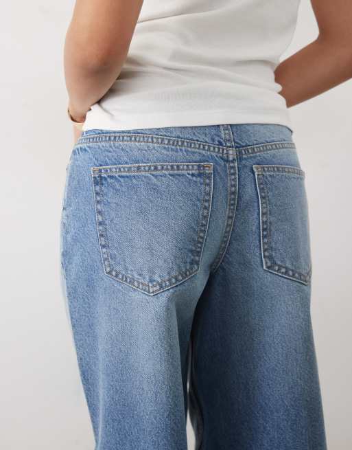 Miss Selfridge petite baggy jeans in mid-blue wash, 3 of 5