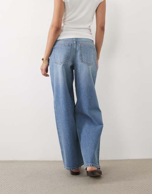 Miss Selfridge petite baggy jeans in mid-blue wash, 5 of 5