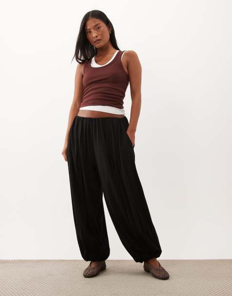 Miss Selfridge Petite balloon pants in black - view 1