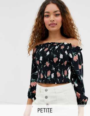 black floral bardot top